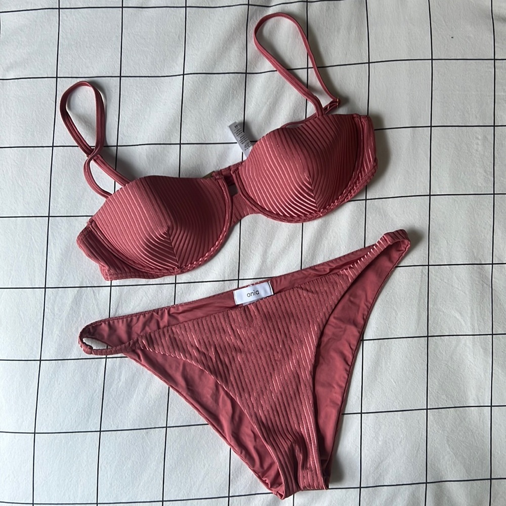 Onia shimmer bikini set